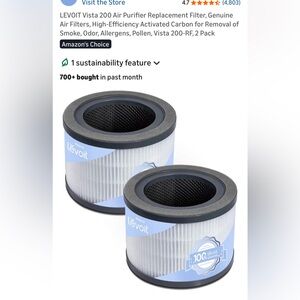 Levoit brand 2 pack replacement filters for levoit vista 200 air filter - NEW!
